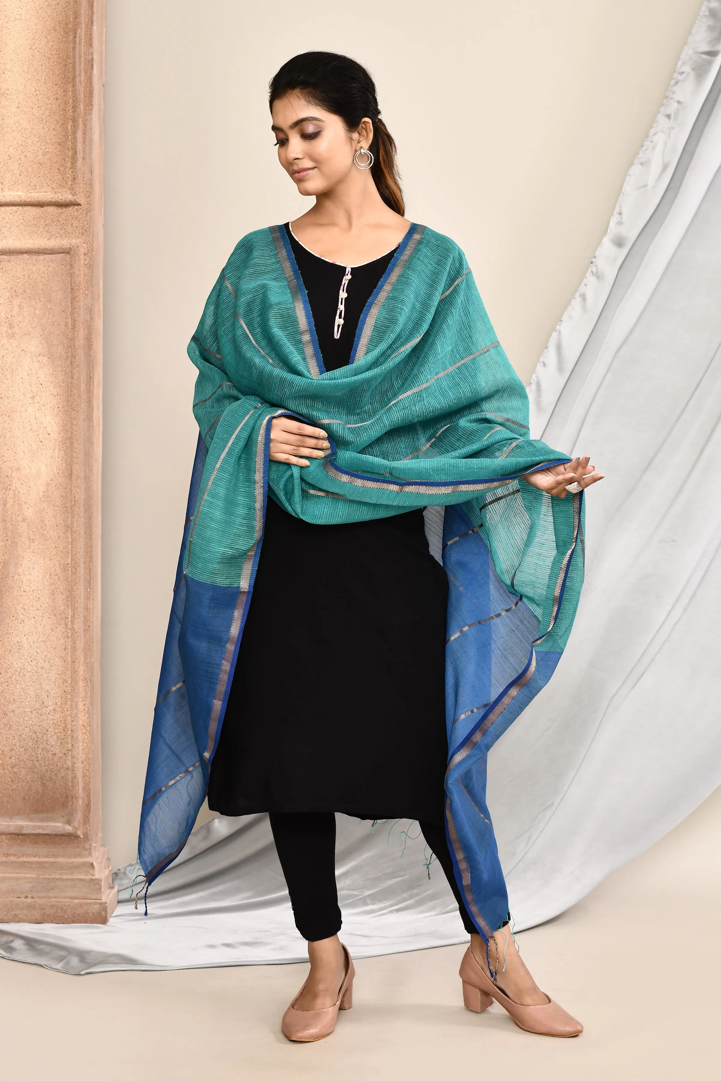 Royal Blue Maheshwari Dupatta