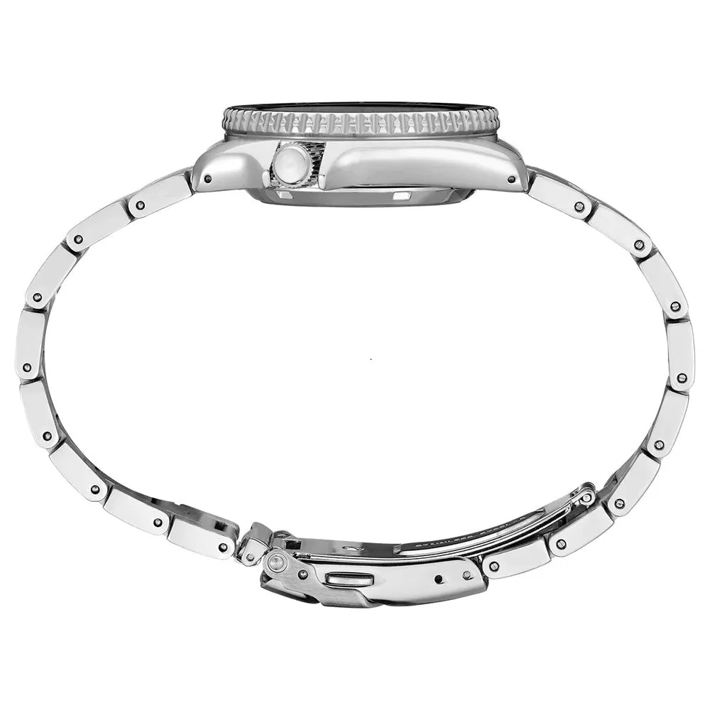 SEIKO Men's Off-White Dial Silver Stainless steel Band Analog 5 Sports  Automatic Watch - SRPK31