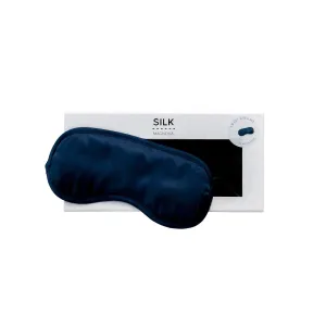 Silk Magnolia Silk Eye Mask French Navy