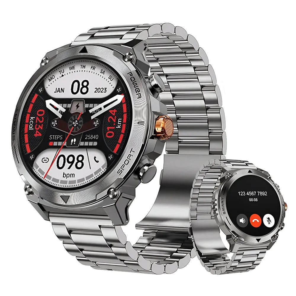 Smart Gate SGW-RGSL Smart Watch (50mm) Silver Case With Silver Strap
