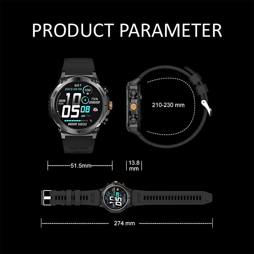 Smart Gate SGW-RGSL Smart Watch (50mm) Silver Case With Silver Strap