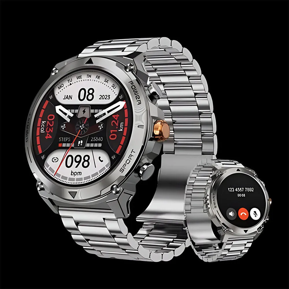 Smart Gate SGW-RGSL Smart Watch (50mm) Silver Case With Silver Strap