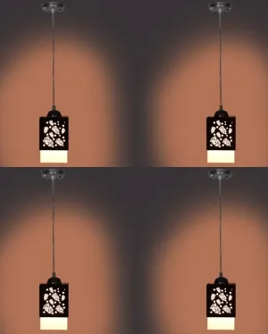 Sophisticated Look Wooden Style Creative Pendant Lamp | Set of 4 | 4 x 4 x 6 inches