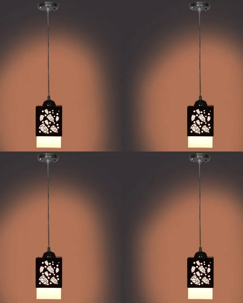 Sophisticated Look Wooden Style Creative Pendant Lamp | Set of 4 | 4 x 4 x 6 inches