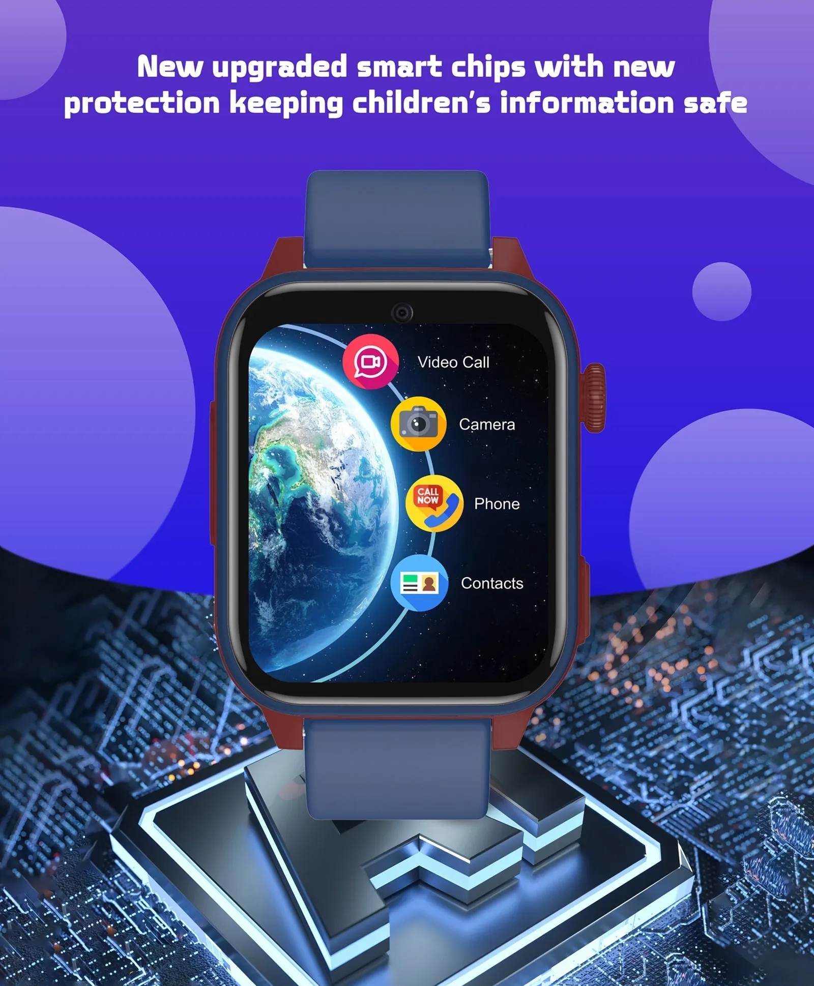 Spiky GNOME 4g Video & Voice Calling Smartwatch with - Pink