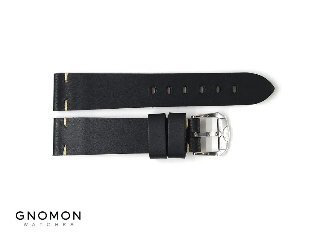 Squale Handmade Black Leather Strap - 20mm