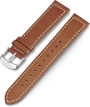 Timex 20mm Genuine Leather Strap  Dark Brown with Silver-Tone Buckle