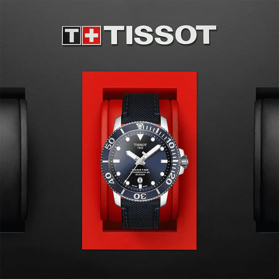 Tissot Seastar 1000 Powermatic 80 Silicium 43mm Blue Dial Men's Watch