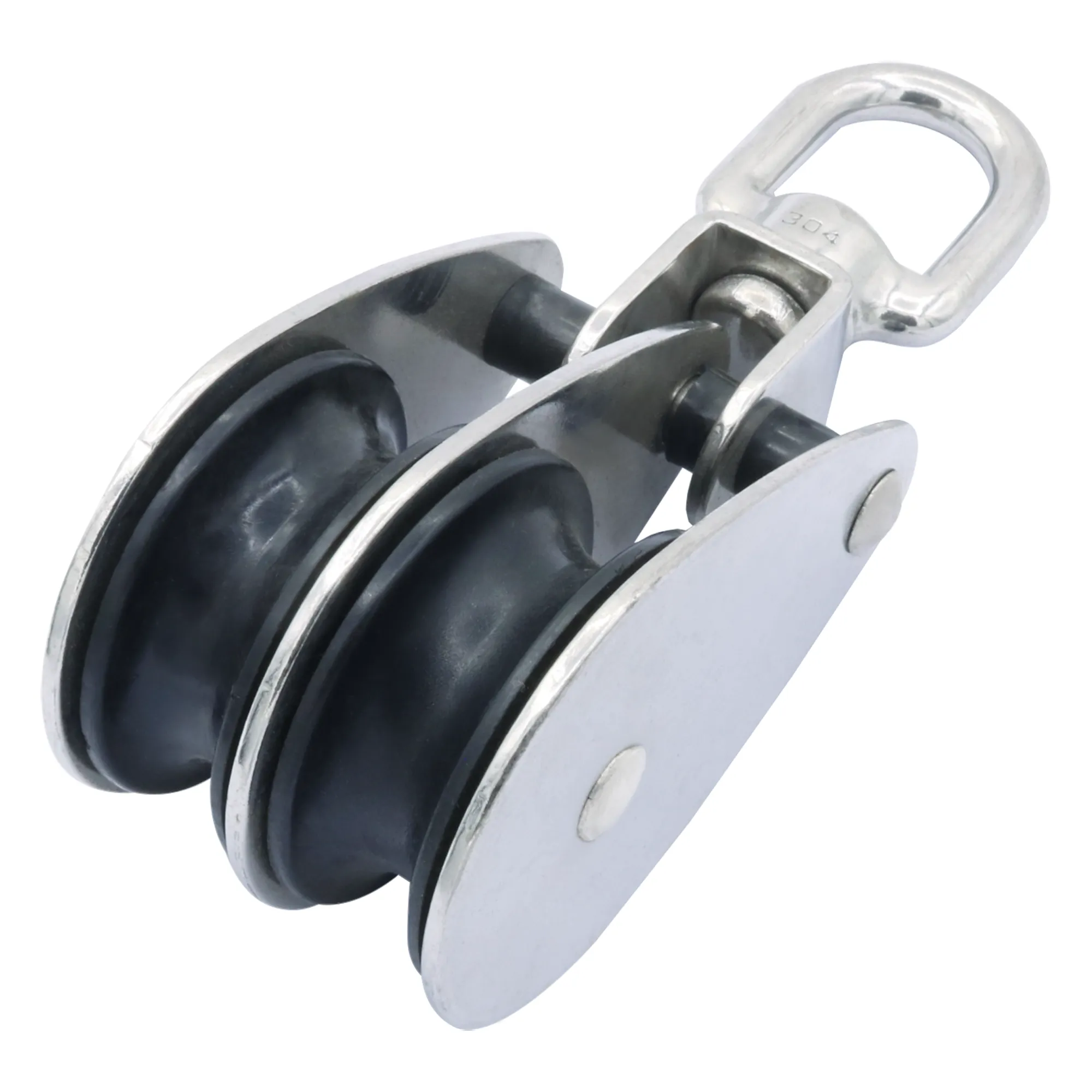 Type 304 Stainless Steel Twin Toggle Block with Nylon Sheave