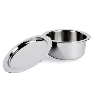 UMAI X SAVYA Home Triply Stainless Steel Tope (Patila) with Lid | Handi Casserole with lid | 1.5 L | 16 cm Diameter | 100% PTFE and PFOA F | Stainless Steel Cookware (1.5 litres) (2 litres)