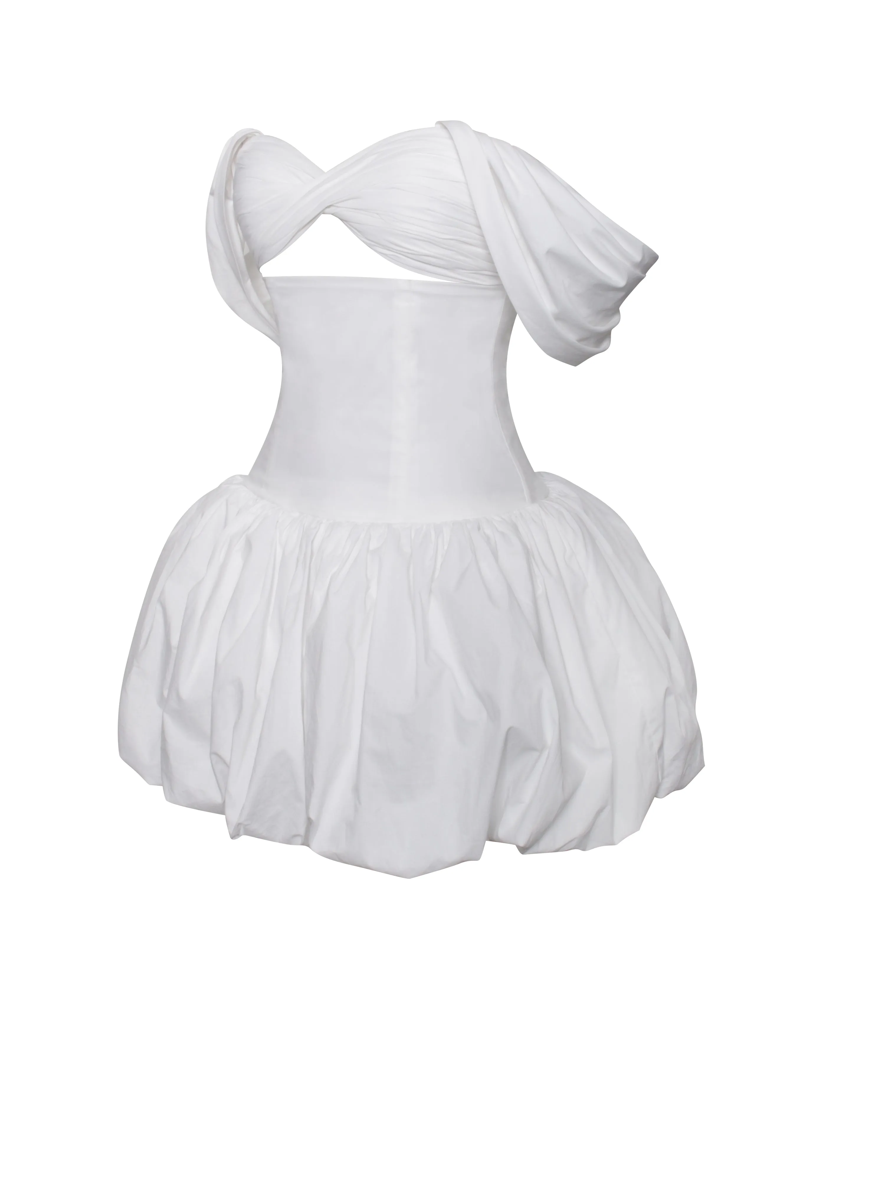 Umika White Bubble Charming Hem Mini Dress