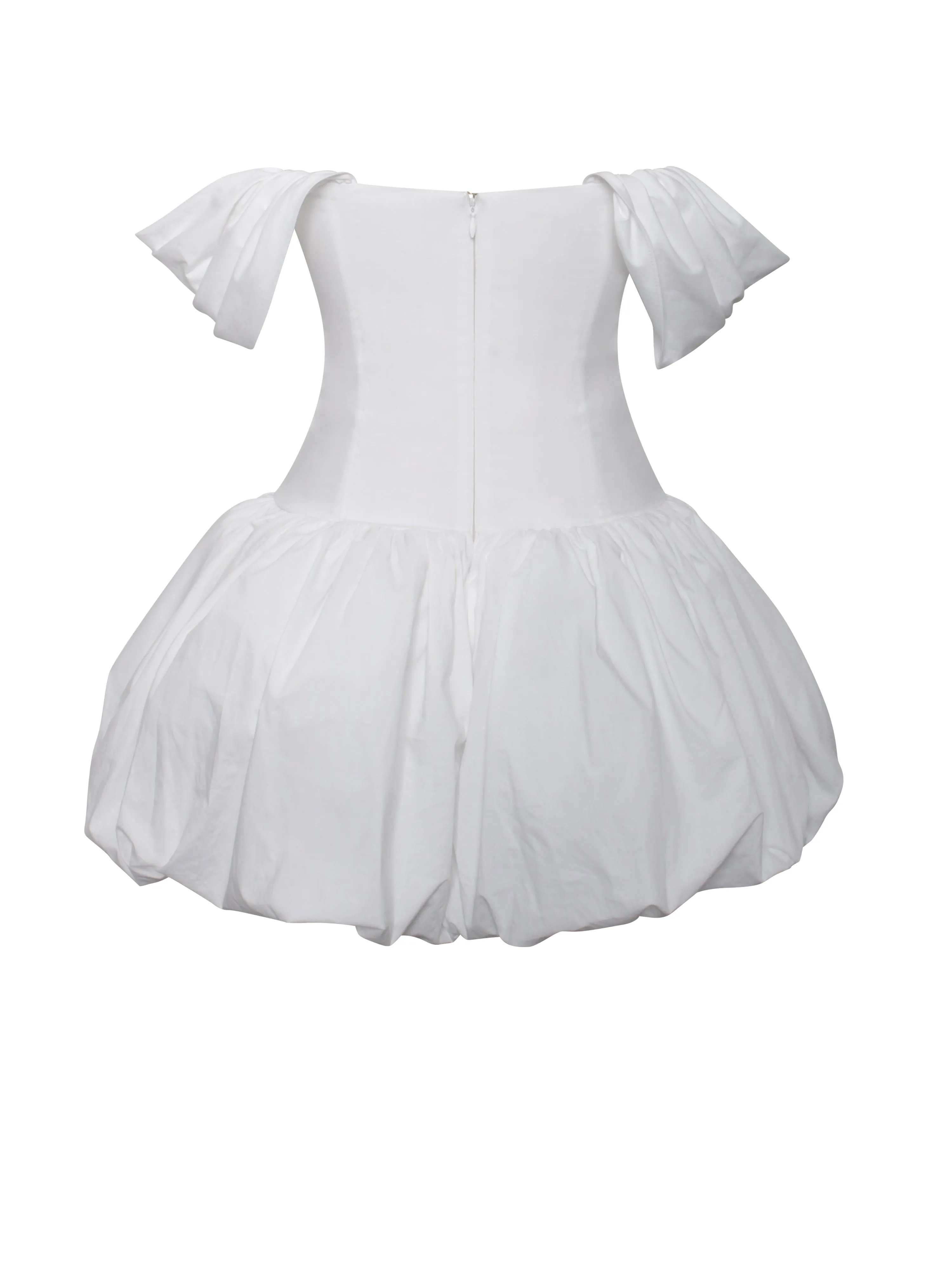 Umika White Bubble Charming Hem Mini Dress