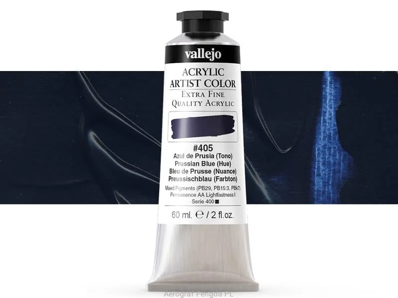 VALLEJO ACRYLIC ARTIST 405: 60 ML. PRUSSIAN BLUE (HUE)