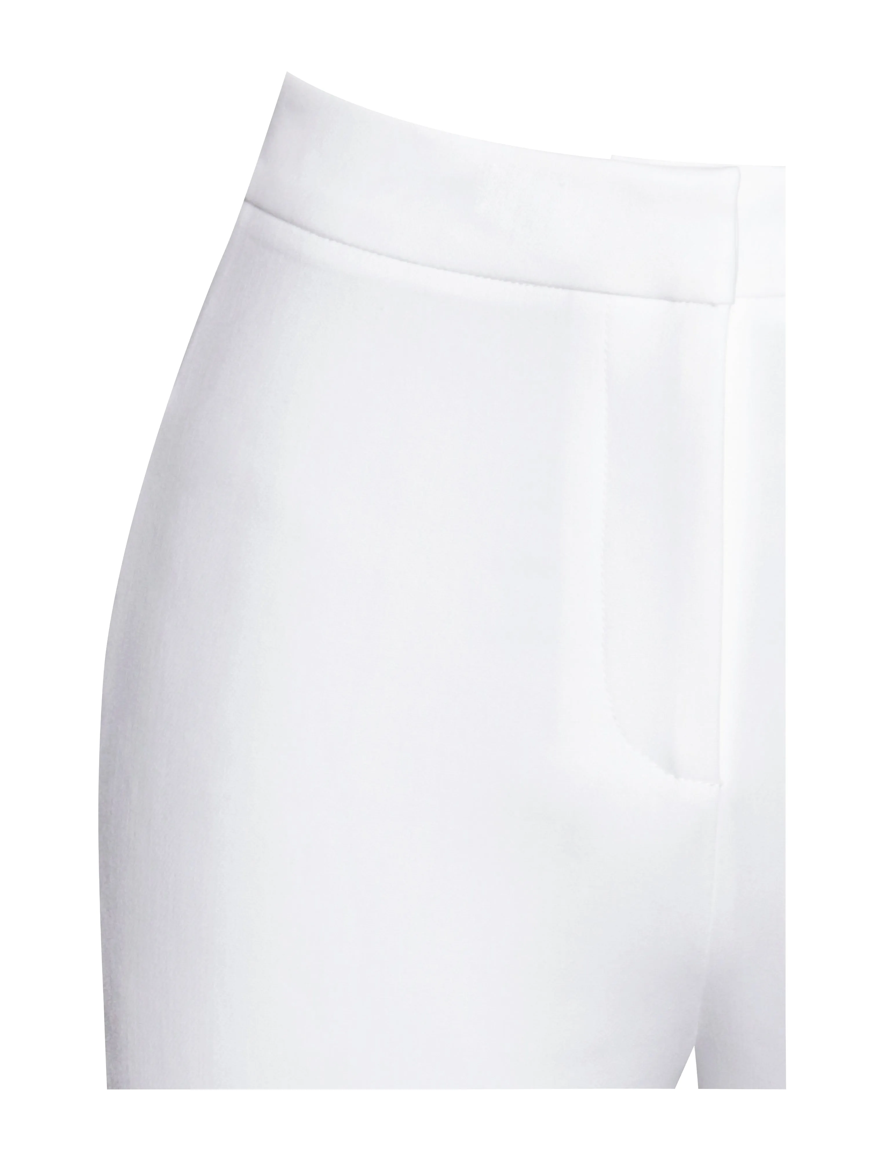 Waleria White Stretch Charming Crepe Flare Pants
