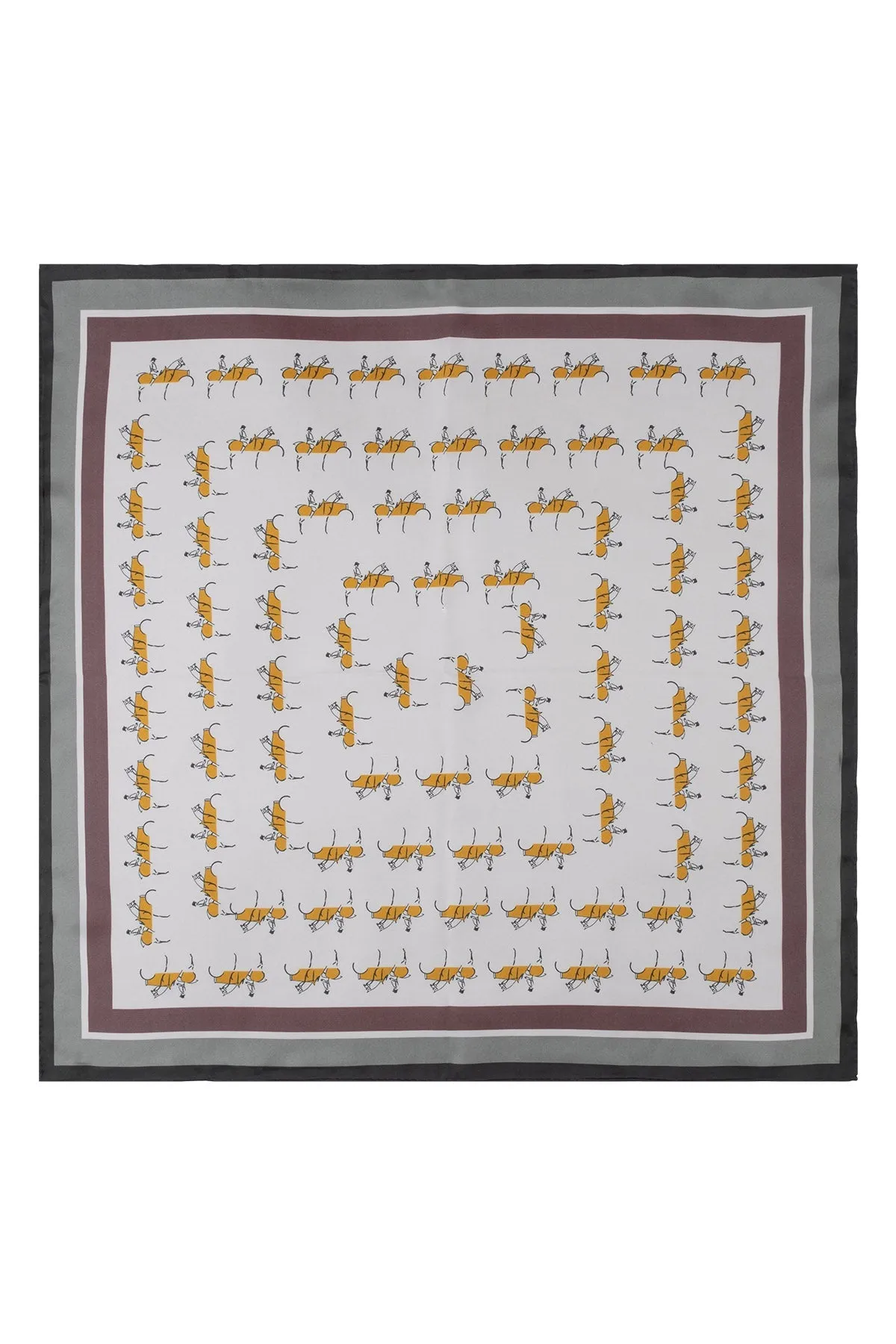 White Lena Pure Silk Printed Scarf 70x70 cm