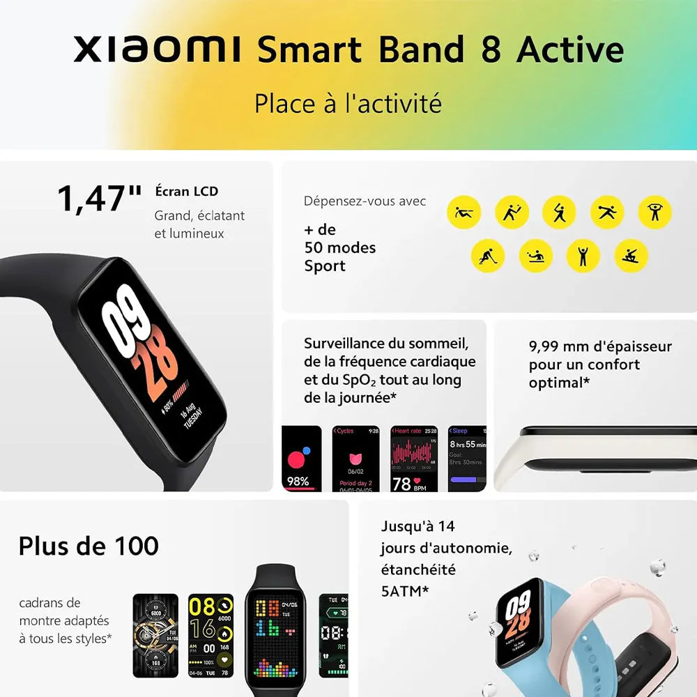 Xiaomi Smart Band 8 Active M2302B1 With Pink TPU Strap